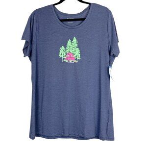 NWT Columbia Daisy Days‎ Graphic Tee Women’s XXL Navy Blue Camping T-Shirt
